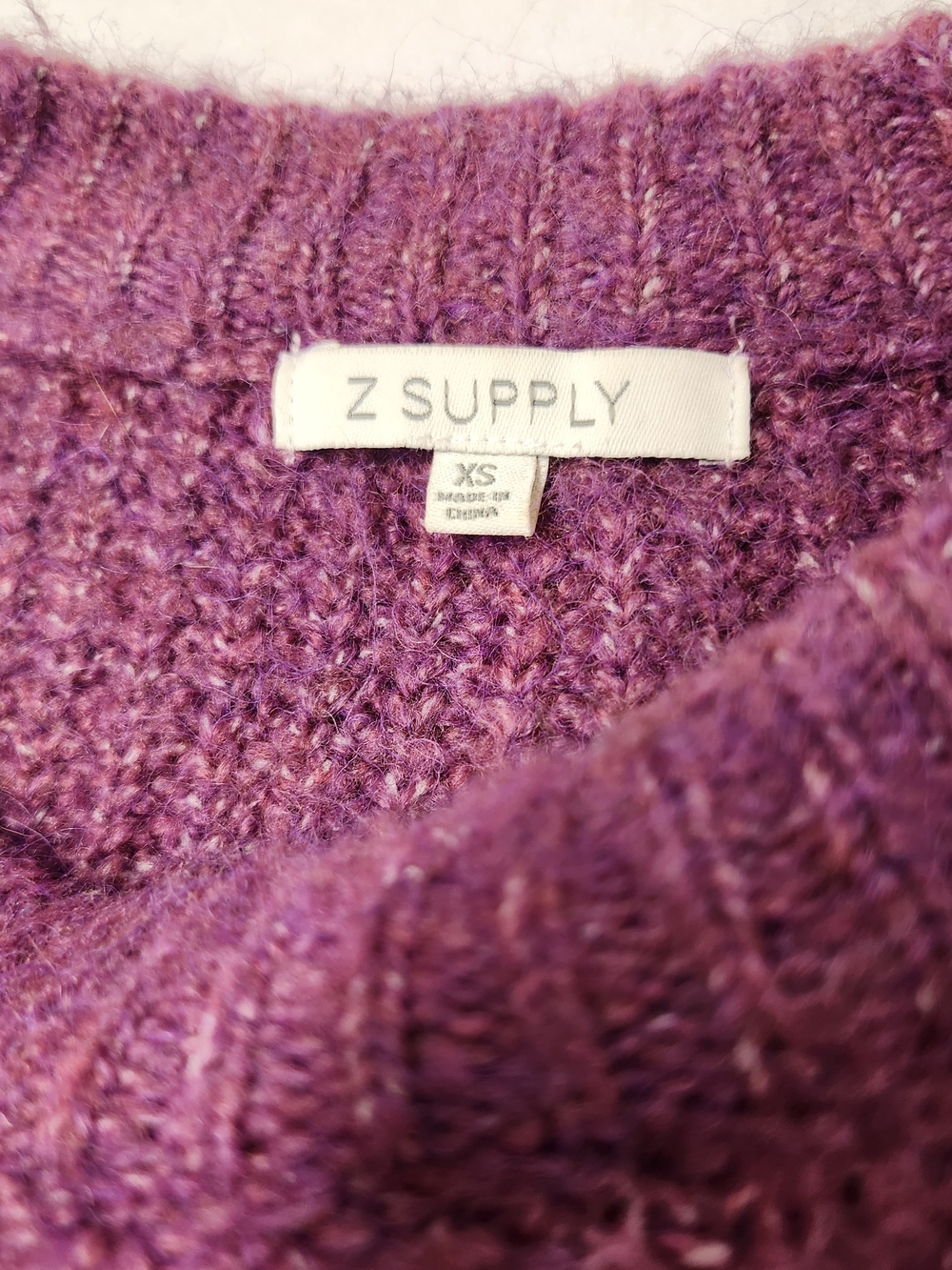 Z Supply Vesta Sweater Magenta Puff Sleeve Crewneck XS Romantic Boho Pullover - Picture 4 of 8